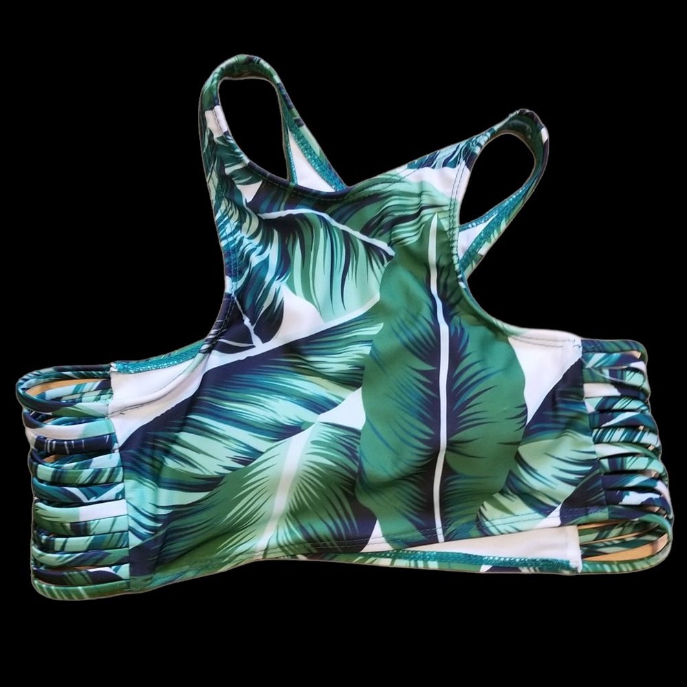 Green Tropical Sports Bra w/Sidestraps (Size 4)